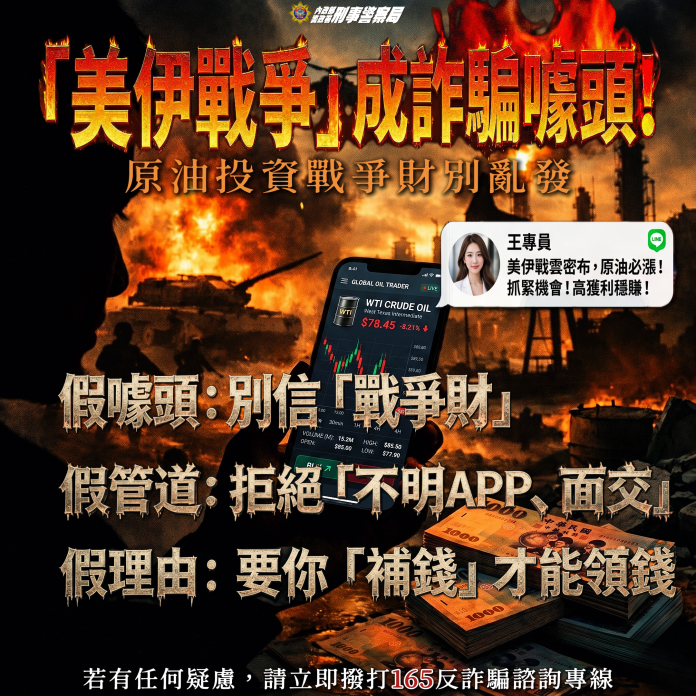 美伊戰爭淪詐騙誘餌！女誤信「原油致富」慘賠242萬