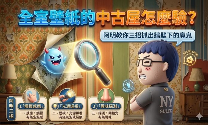 全室壁紙的中古屋怎麼驗？阿明教你三招抓出牆壁下的魔鬼