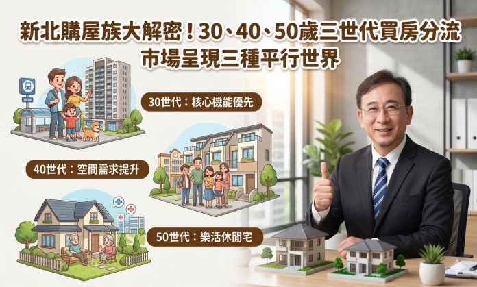 新北購屋族大解密！30、40、50歲三世代買房分流　市場呈現三種平行世界