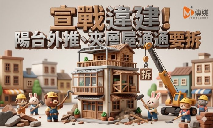 宣戰違建！頂樓加蓋、陽台外推、夾層屋通通要拆，施工中列優先拆除對象