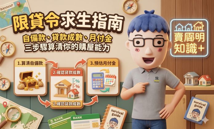 央行限貸令下買方求生指南：自備款、貸款成數、月付金三步驟算清你的購屋能力