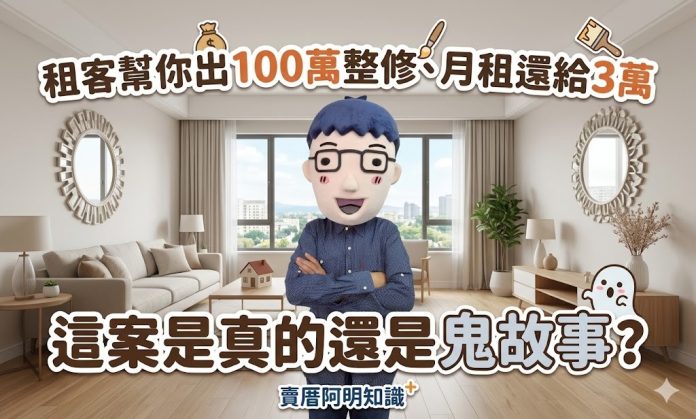 「租客幫你出100萬整修、月租還給3萬」，這案是真的還是鬼故事？