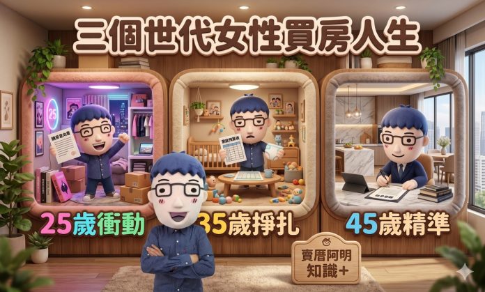 25歲衝動、35歲掙扎、45歲精準，三個世代女性買房，買的是完全不同的人生