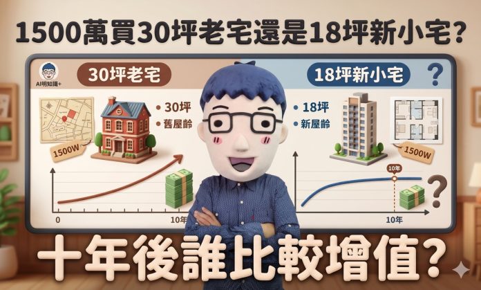 1500萬買30坪老宅還是18坪新小宅？十年後誰比較增值？