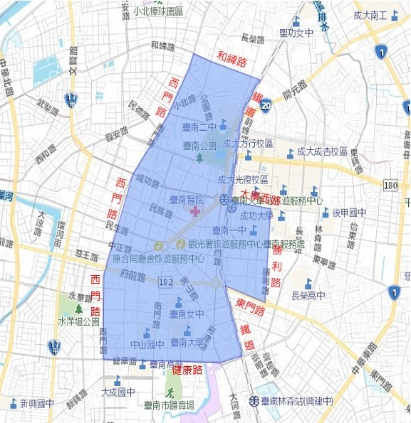 台南火車站前廣場汰換管線工程　4/28日起東區、北區、中西區18個里停水23小時