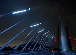 淡江大橋通車倒數 燈光測試打造安全與美學 淡江大橋通車倒數 燈光測試打造安全與美學