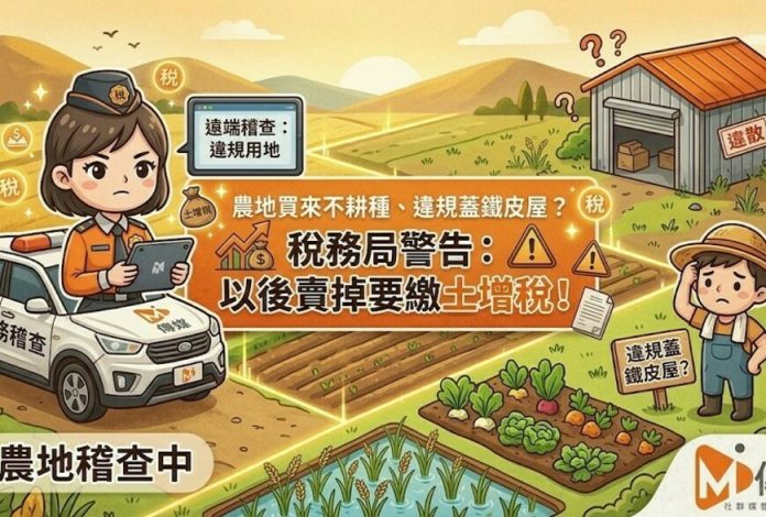 農地買來不耕種、違規蓋鐵皮屋？稅務局警告：以後賣掉要繳土增稅！