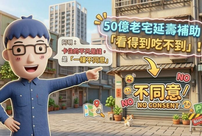 50億老宅延壽補助「看得到吃不到」！阿明：卡住的不只是錢，是「一樓不同意」