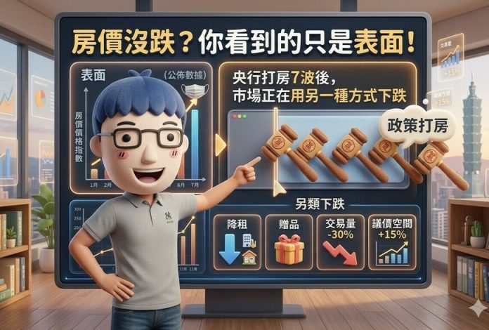 房價沒跌？你看到的只是表面！央行打房7波後，市場正在用另一種方式下跌