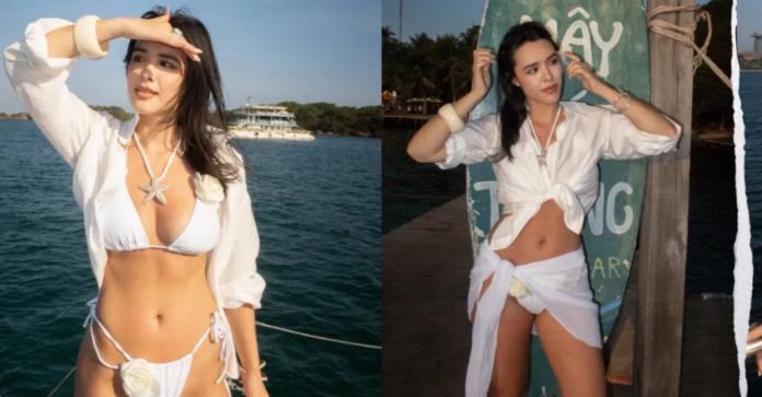 「性感女神」鍾麗緹混血女兒辣曬比基尼！大秀渾圓上圍