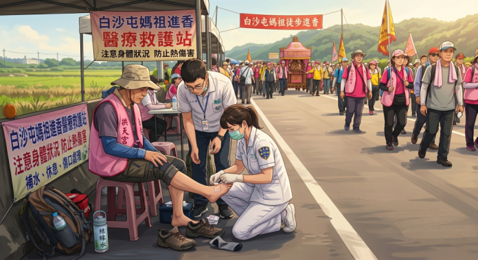 萬人隨香考驗體能體力，白沙屯進香期間醫療站收治人次上升
