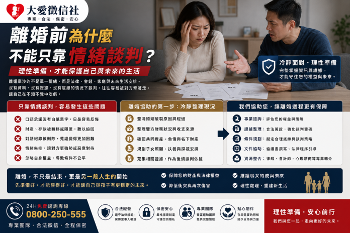 離婚前要先準備什麼？從蒐證、財產到子女安排都能找徵信社協助