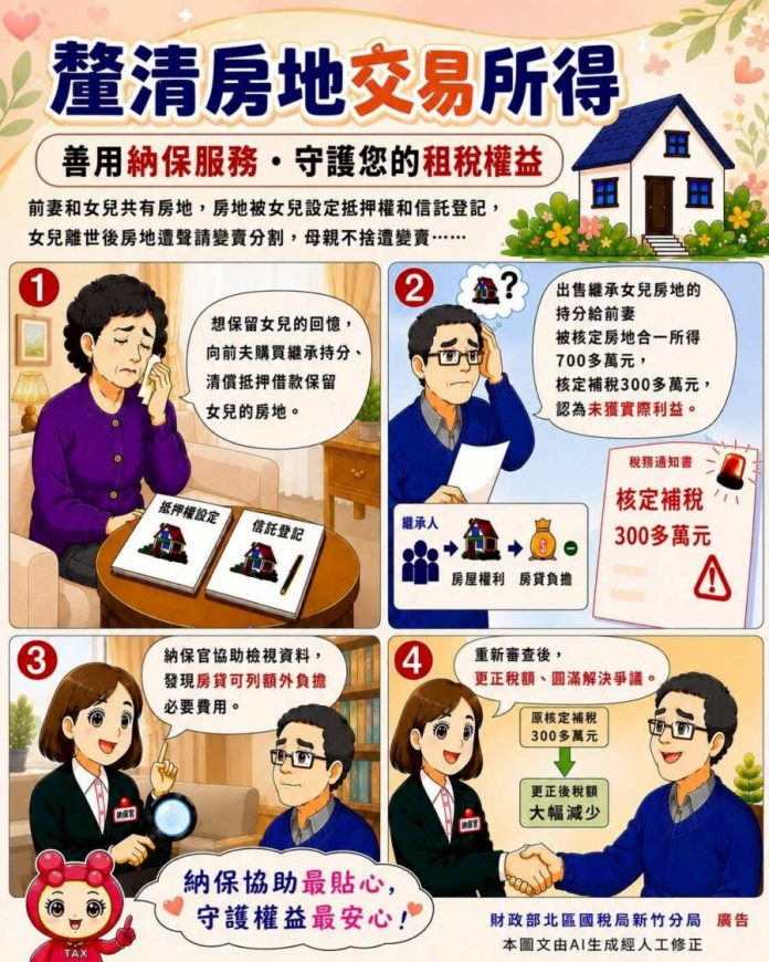 納保官暖心協助釐清房地交易所得　走過喪女傷痛父親終獲合理課稅