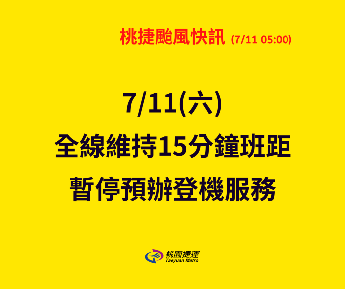 颱風強襲！桃捷調整今日班距 視風速恐隨時降速停駛