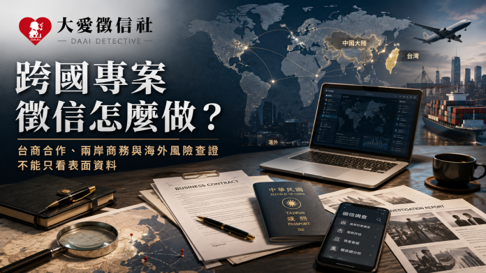 跨國專案徵信怎麼做？台商合作、兩岸商務與海外風險查證不能只看表面資料