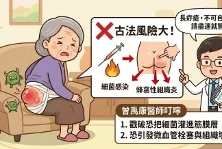 火烤針再次破疔瘡 80歲嬤屁股感染腫如棒球 火烤針再次破疔瘡 80歲嬤屁股感染腫如棒球
