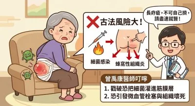 火烤針再次破疔瘡 80歲嬤屁股感染腫如棒球