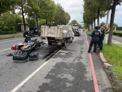 宜蘭員山死亡車禍！夫妻共乘機車追撞貨車　丈夫死亡妻子重傷