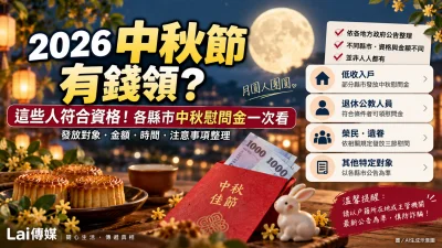 2026中秋節有錢領！「這些人」可領中秋慰問金　資格、發放時間一次看