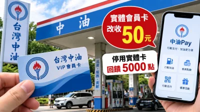 台灣中油會員新制上路！實體卡不再免費收50元　5000點怎麼拿一次看
