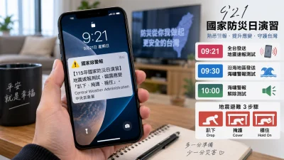 今天9:21手機突然響別慌！不是地震　國家級警報3波時間一次看