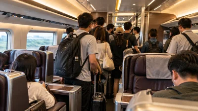 高鐵自由座擠進商務車廂！連假人潮塞爆　3天6班約30人違規站立